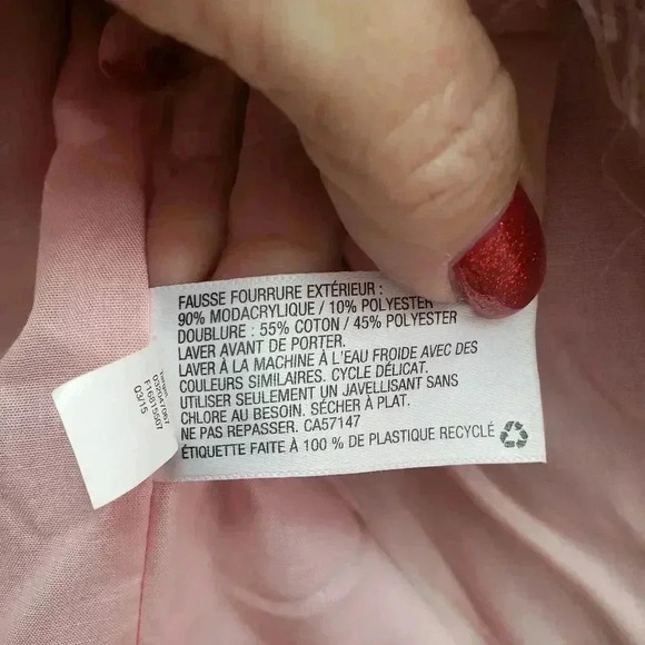 Cherokee Faux Fur Vest Pink Girls Size M - Picture 6 of 6